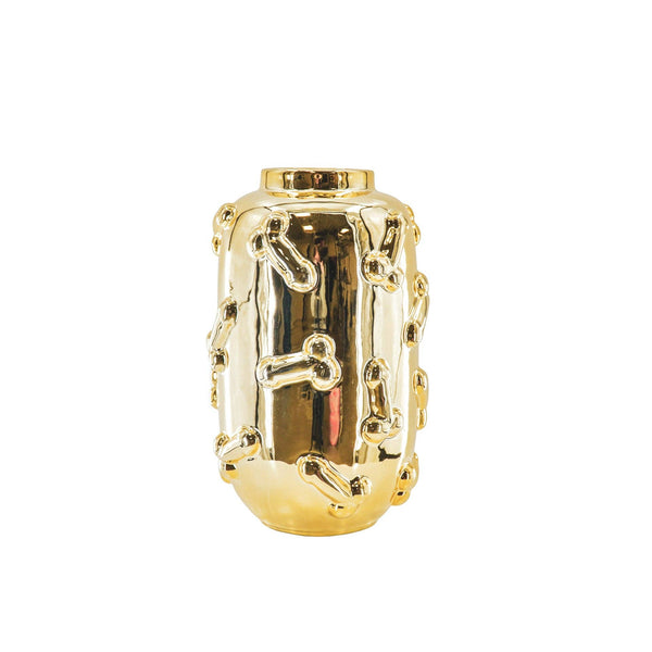 Vase - Dick - Céramique - Or - 17x17x27cm