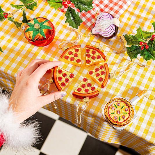 Bolas de Navidad Porción de pizza