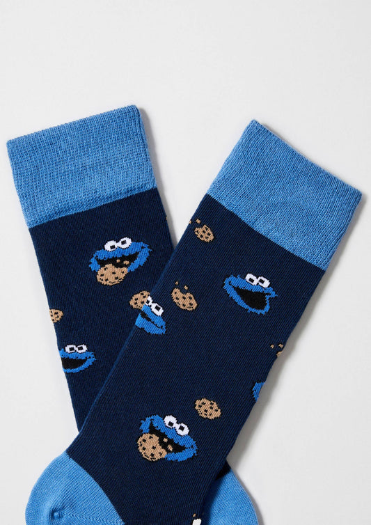 BeSesameStreet Cookie Monster - Chaussettes en coton biologique à 100%