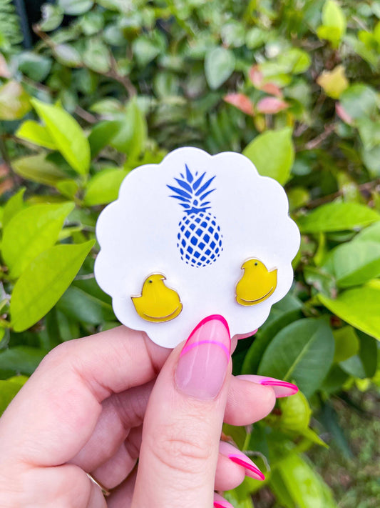 Pendientes de pollito amarillo