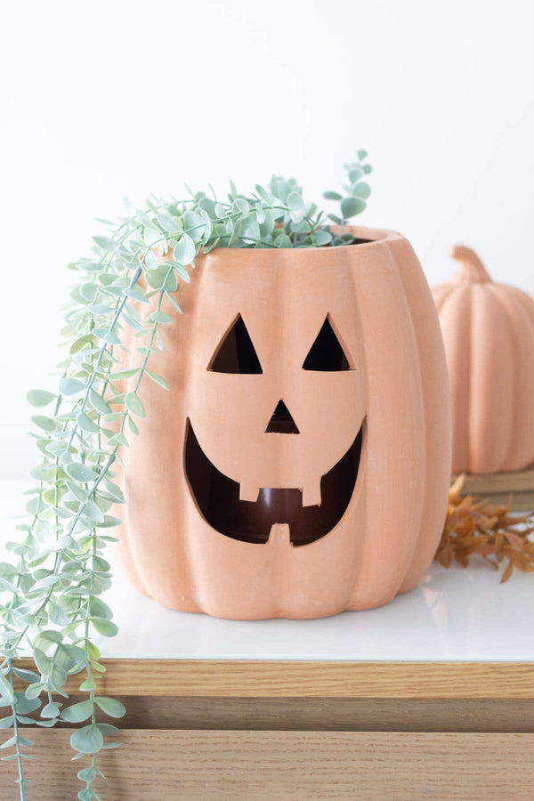 Décoration citrouille d’Halloween en terre cuite 25 cm