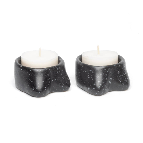 Lot de 2 Bougeoirs Tits Noirs Petite Taille Helio Ferretti Vue 2