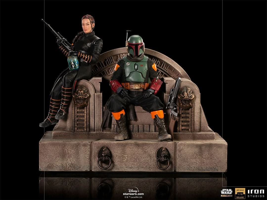 Statue Boba Fett and Fennec Shand on Throne Deluxe - Star Wars: The Mandalorian - Art Scale 1/10