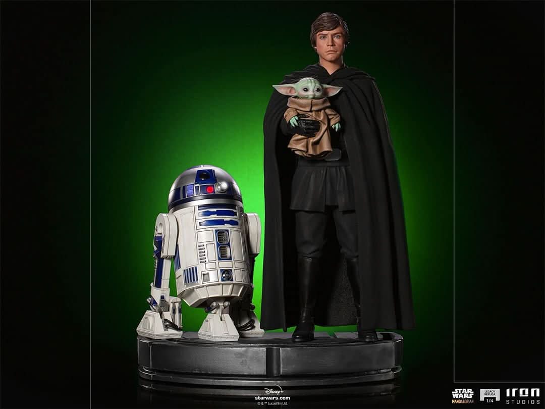 Statue Luke Skywalker, R2-D2 and Grogu - Star Wars: The Mandalorian - Legacy Replica 1/4