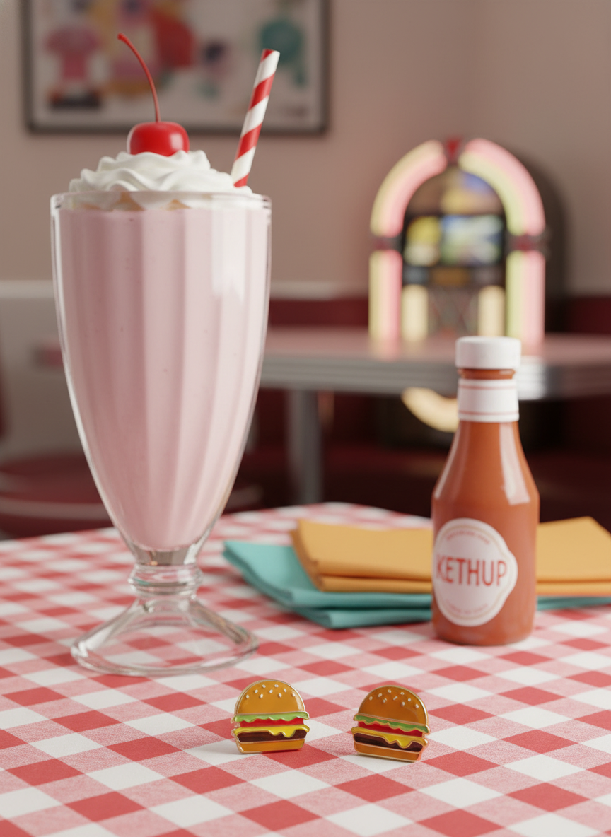 Pendientes de hamburguesa con queso