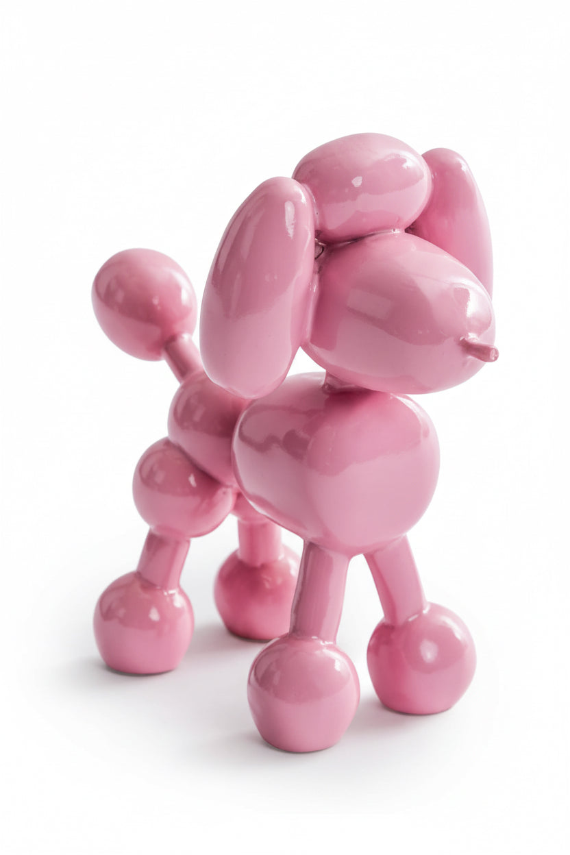 Figurine décorative Caniche Ballon rose