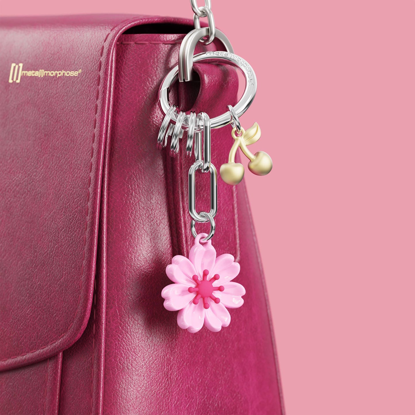 Porte-clés charms Fleur de Cerisier