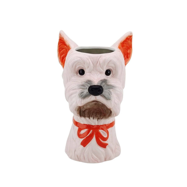 Vase - Vase à fleurs Chien - Rose/Orange - 14,5x13x23,5cm