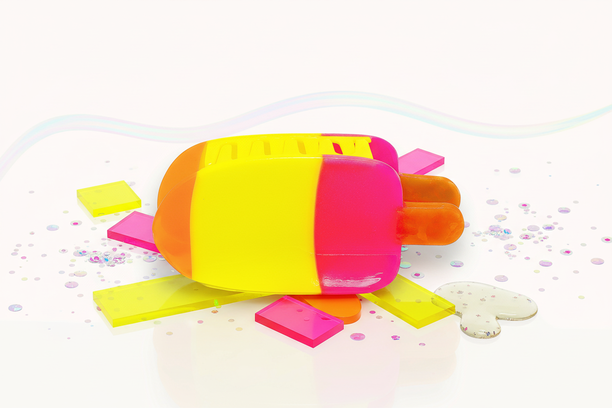 Pinza para el pelo de hielo neón