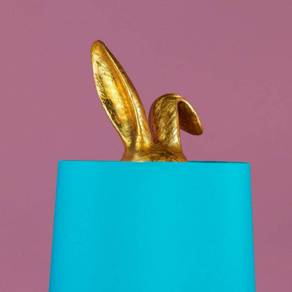 Lampe de table Lapin Hiding Bunny®, Or/Turquoise