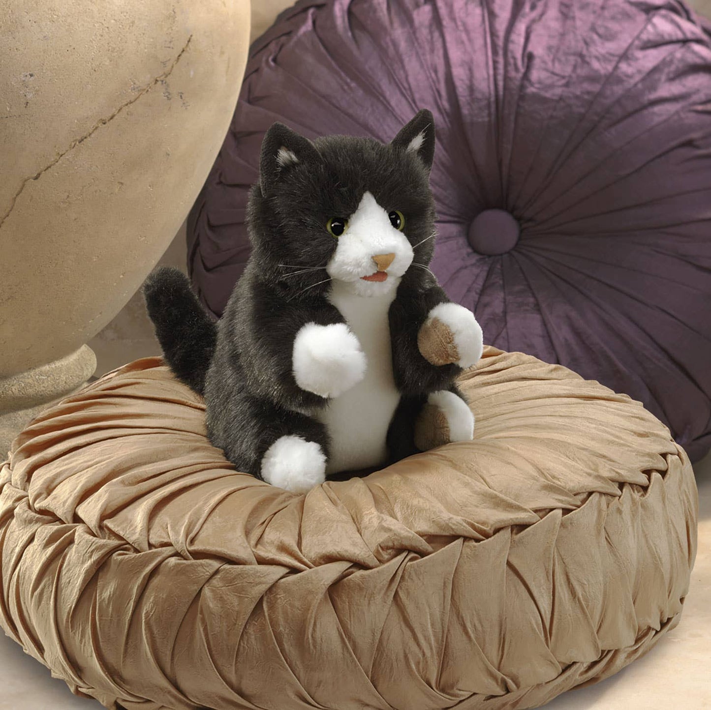 Marionnette à main Chaton Tuxedo 3179/Chaton Tuxedo Folkmanis réaliste