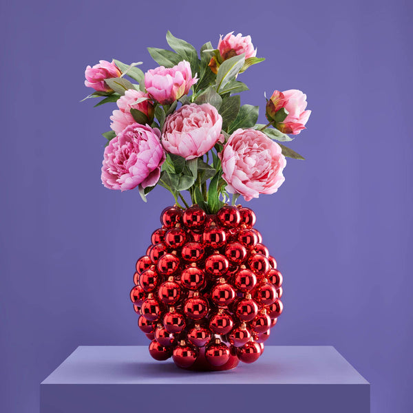 Vaso a forma di palla di Natale, rosso