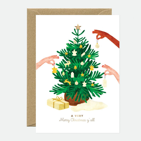 Xmas tree chic - Carte de voeux - Feuille dorée