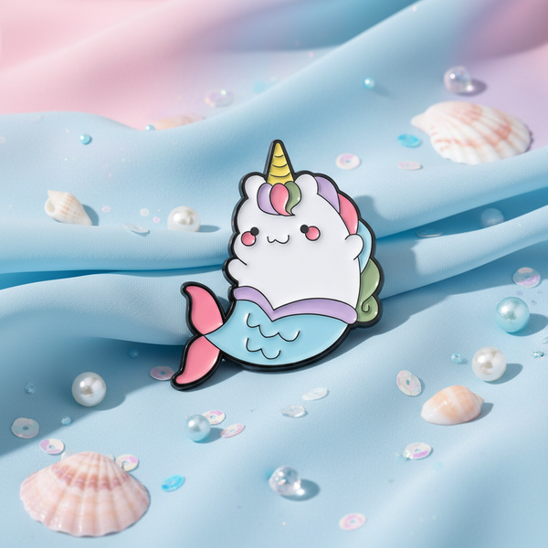 Pin de gato sirena unicornio