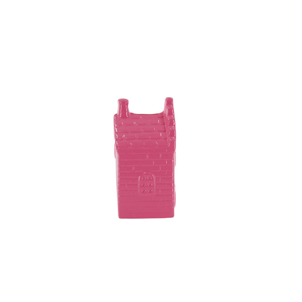 Ornement - Tirelire - Maison - Céramique - Rose Néon - 7x7x13cm