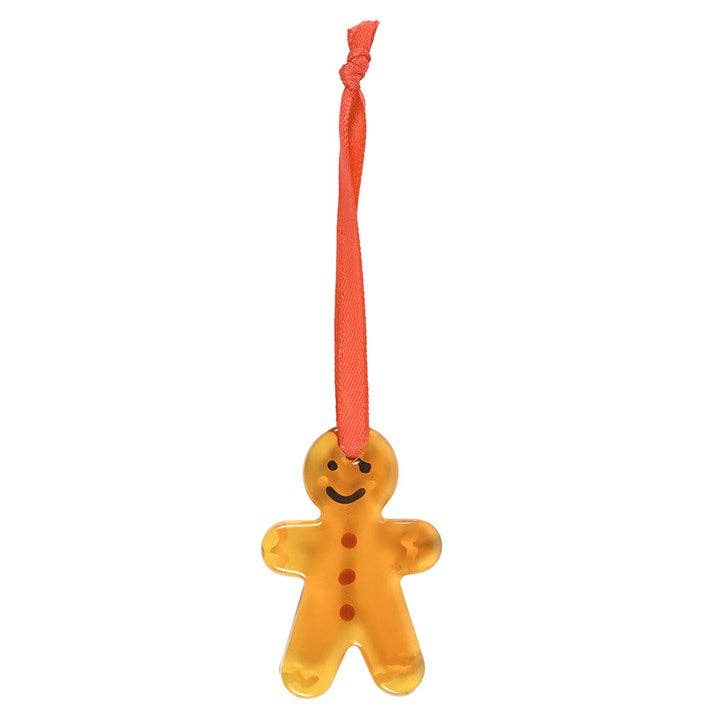 Set of 20 glass gingerbread man Christmas decorations for hanging