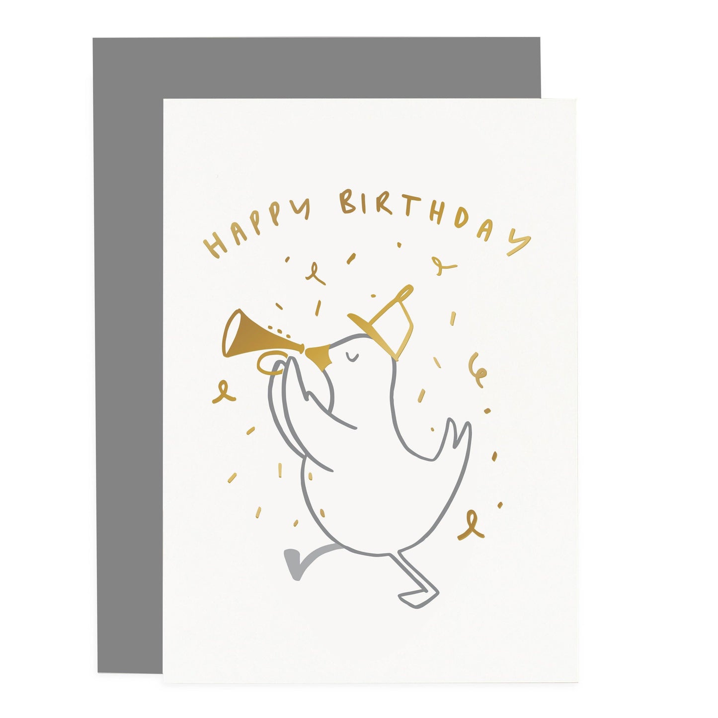 Tarjeta de felicitación de feliz cumpleaños con diseño de pato