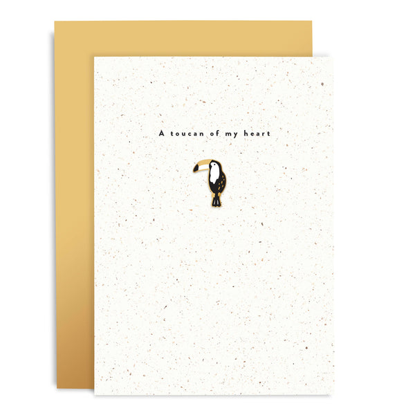 Carte de Vœux avec Pin's "Toucan Of My Heart"