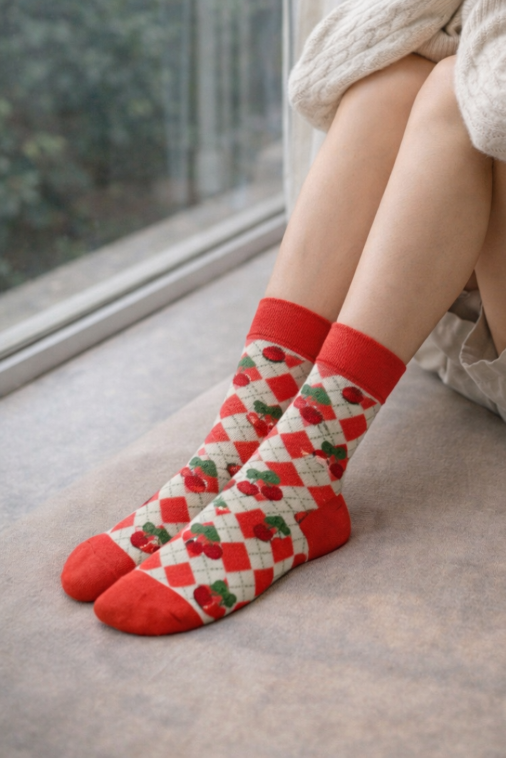 Chaussettes Cerises “Cherry Picnic”