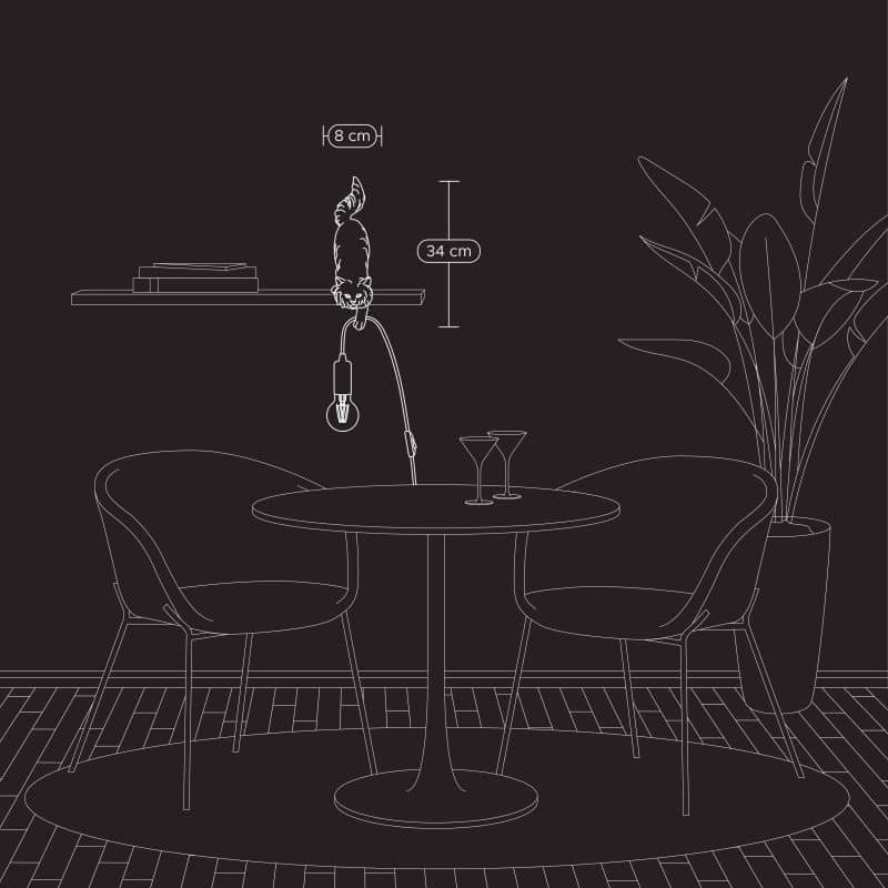 Chichi Cat Table Lamp, Black