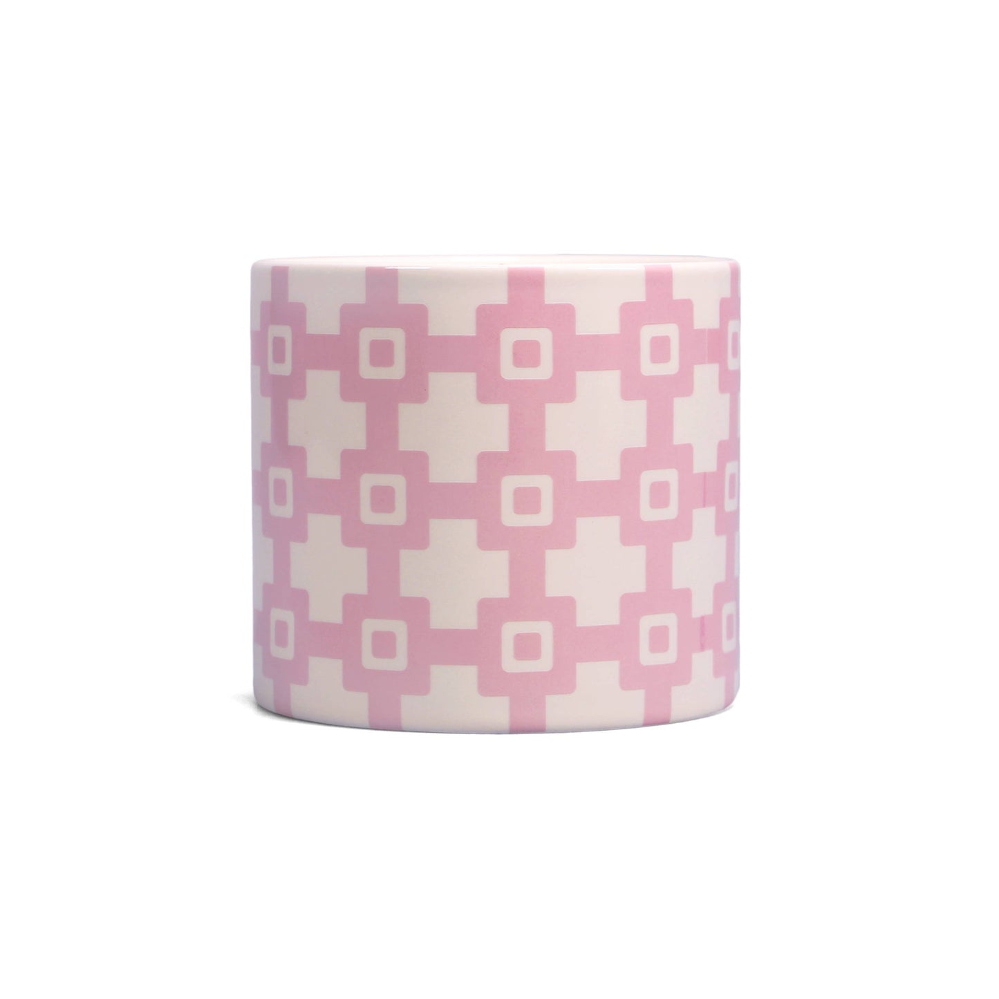 Pot de fleurs en céramique Carreaux - rose géo 11 cm
