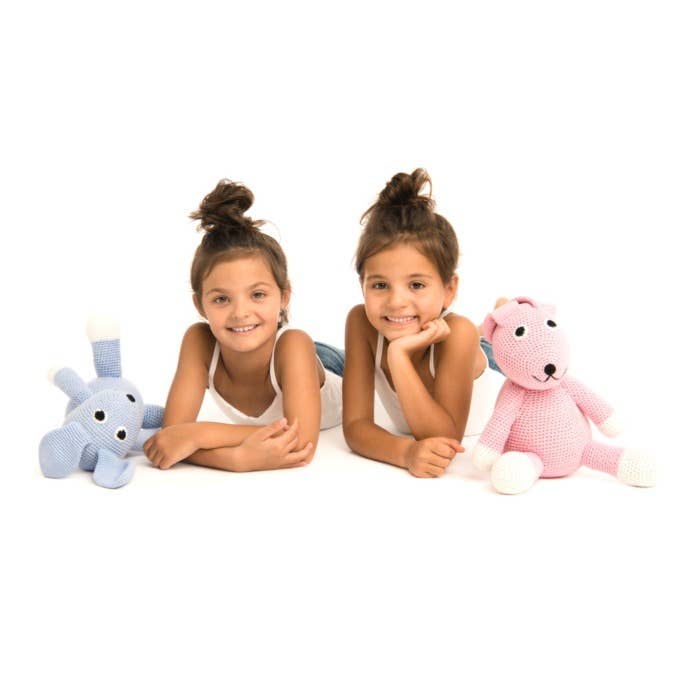 Peluche de ganchillo XL - Conejo azul claro