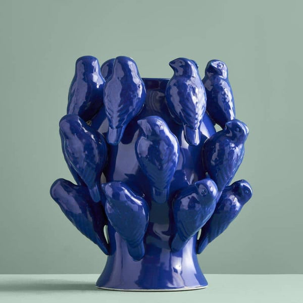Vaso M. Uccello blu cobalto