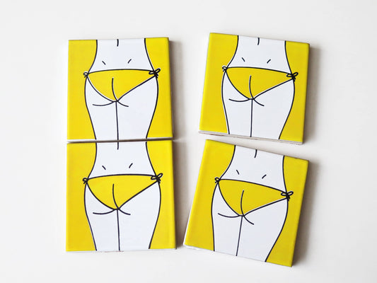 Bikini Design ceramic coasters