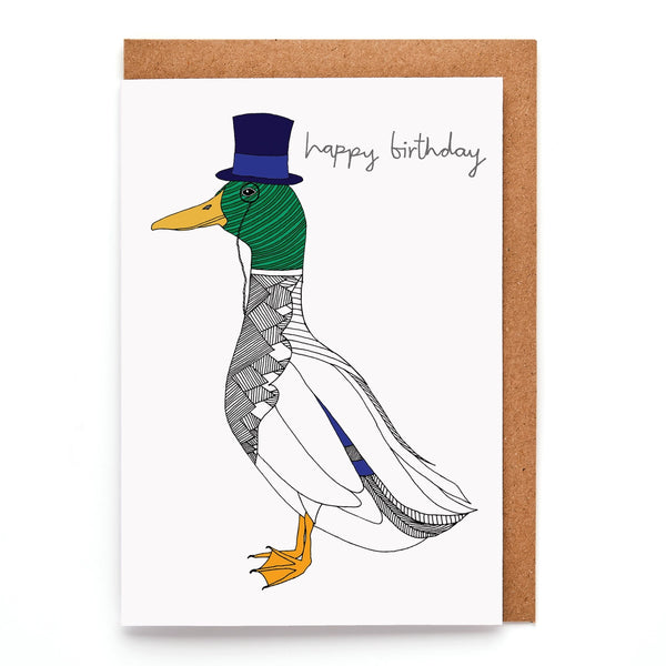 Biglietto di auguri "Buon compleanno" del signor Mallard Duck