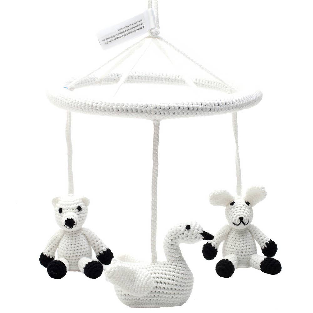 Mobile avec ours polaires, cygnes et lapins