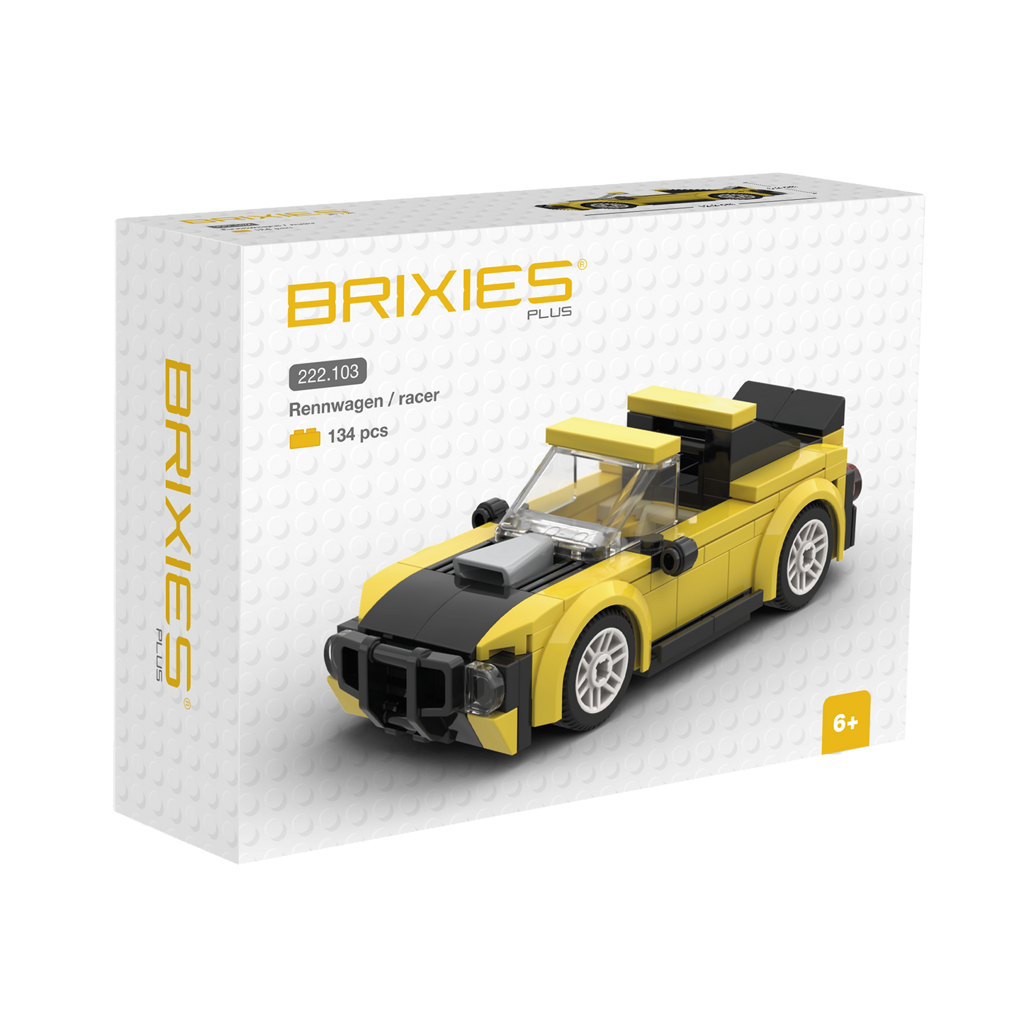 BRIXIES Plus Mini Rennwagen gelb / Mini Racer yellow
