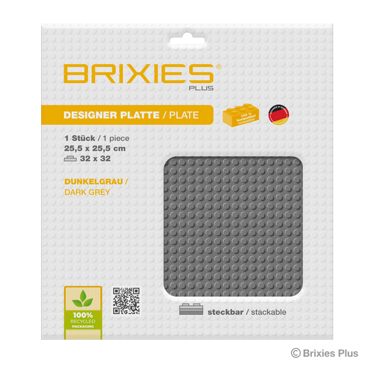 BRIXIES Plus 基礎板 ダークグレー 32 x 32 ポッチ
