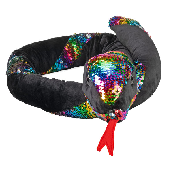 Wild Republic - Rainbow Twist Sequin Snake Stuffed Animal - 54" Stuffed Animals