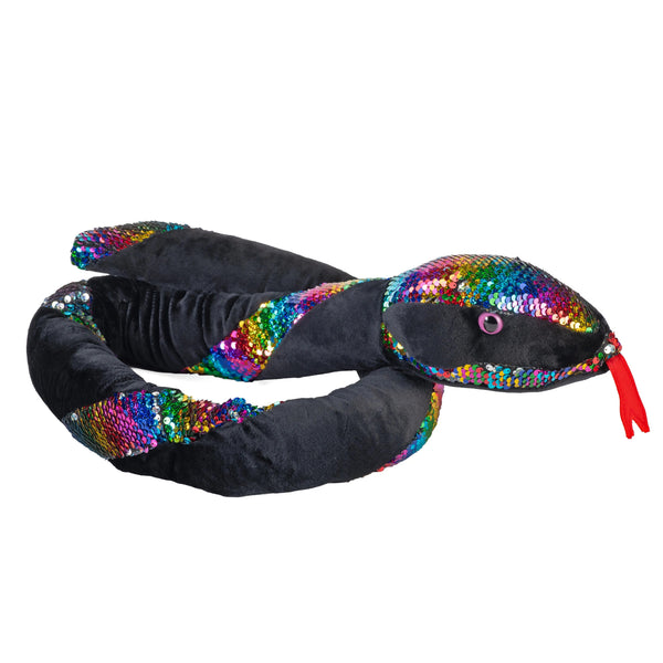 Wild Republic - Rainbow Twist Sequin Snake Stuffed Animal - 54" Stuffed Animals