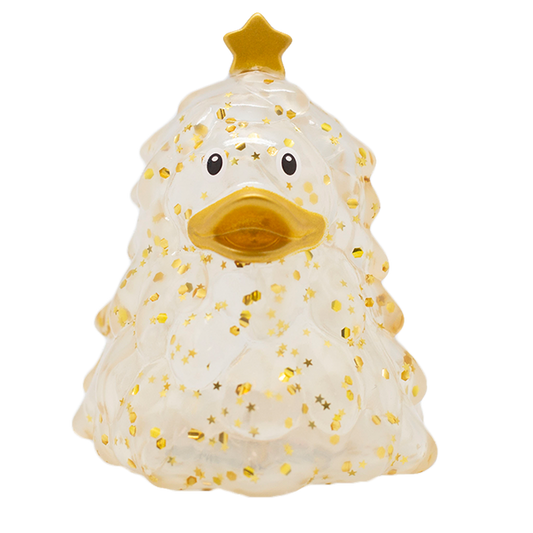 Golden Glitter Christmas Tree Duck