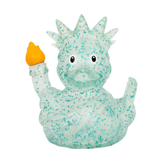 Pato con purpurina de la Estatua de la Libertad