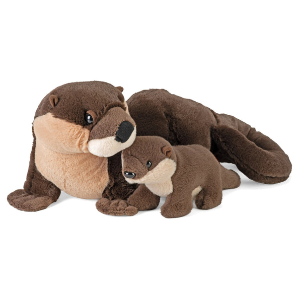 Wild Republic Mom & Baby River Otter Stuffed Animal - 12" Stuffed Animals