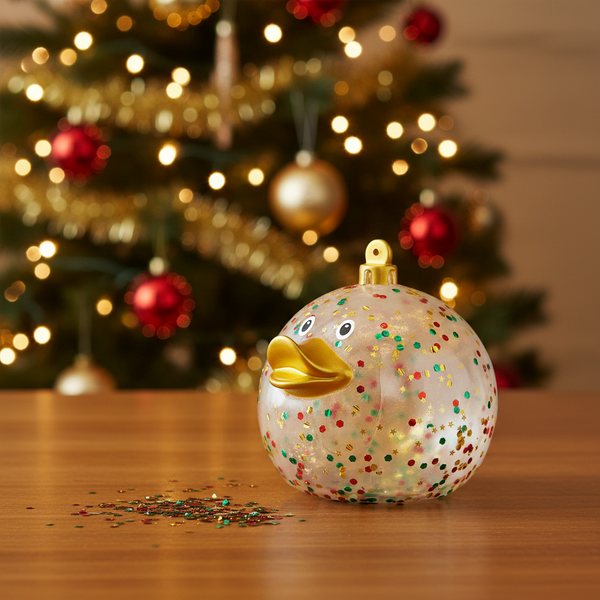 Glitterende kerstbal eend