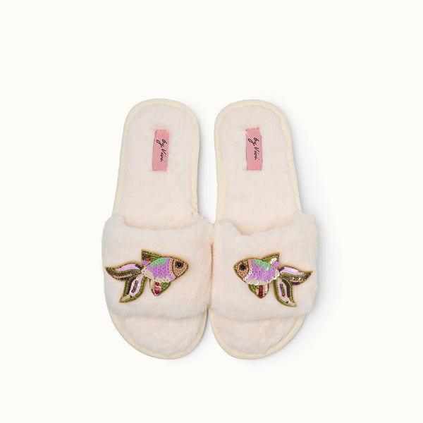 Par de broches de zapatillas - Pez rosa