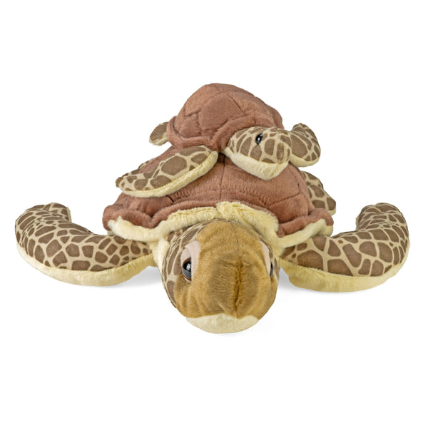 Wild Republic Mom & Baby Green Sea Turtle Stuffed Animal - 12" Stuffed Animals