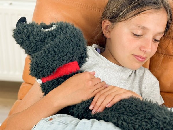 Hot Water Bottle Fluffy Sausage Dog Warmer Bitten – Bouillotte original