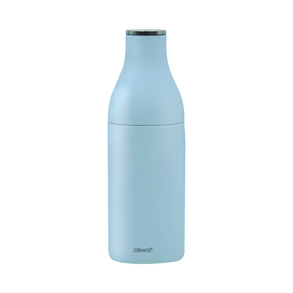 Moulin à épices «Milk Bottle», hêtre laqué bleu azur mat