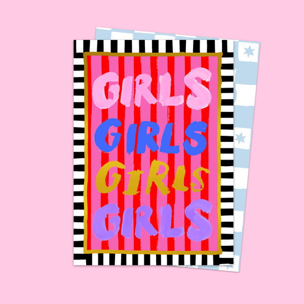Tarjeta de rayas para niñas