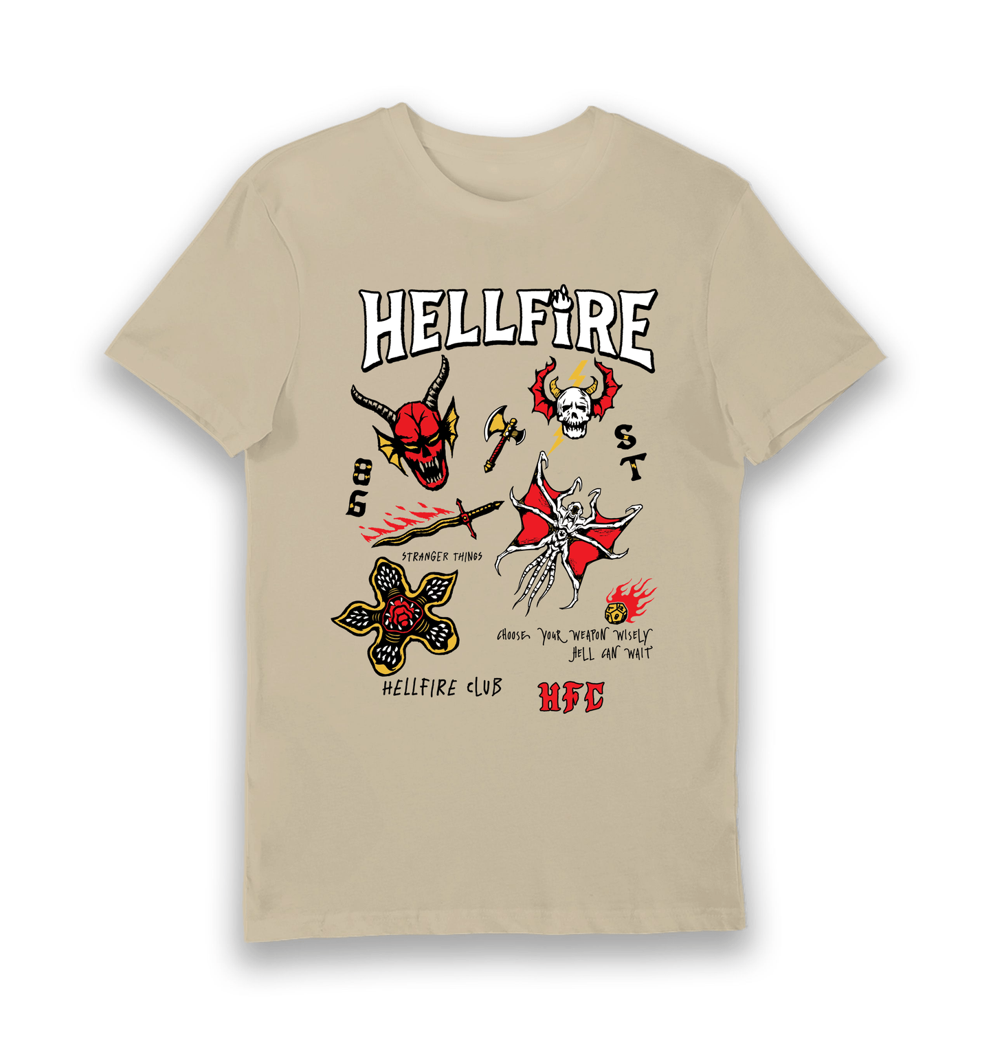T-shirt adulte Stranger Things Hellfire Club Hell Can Wait