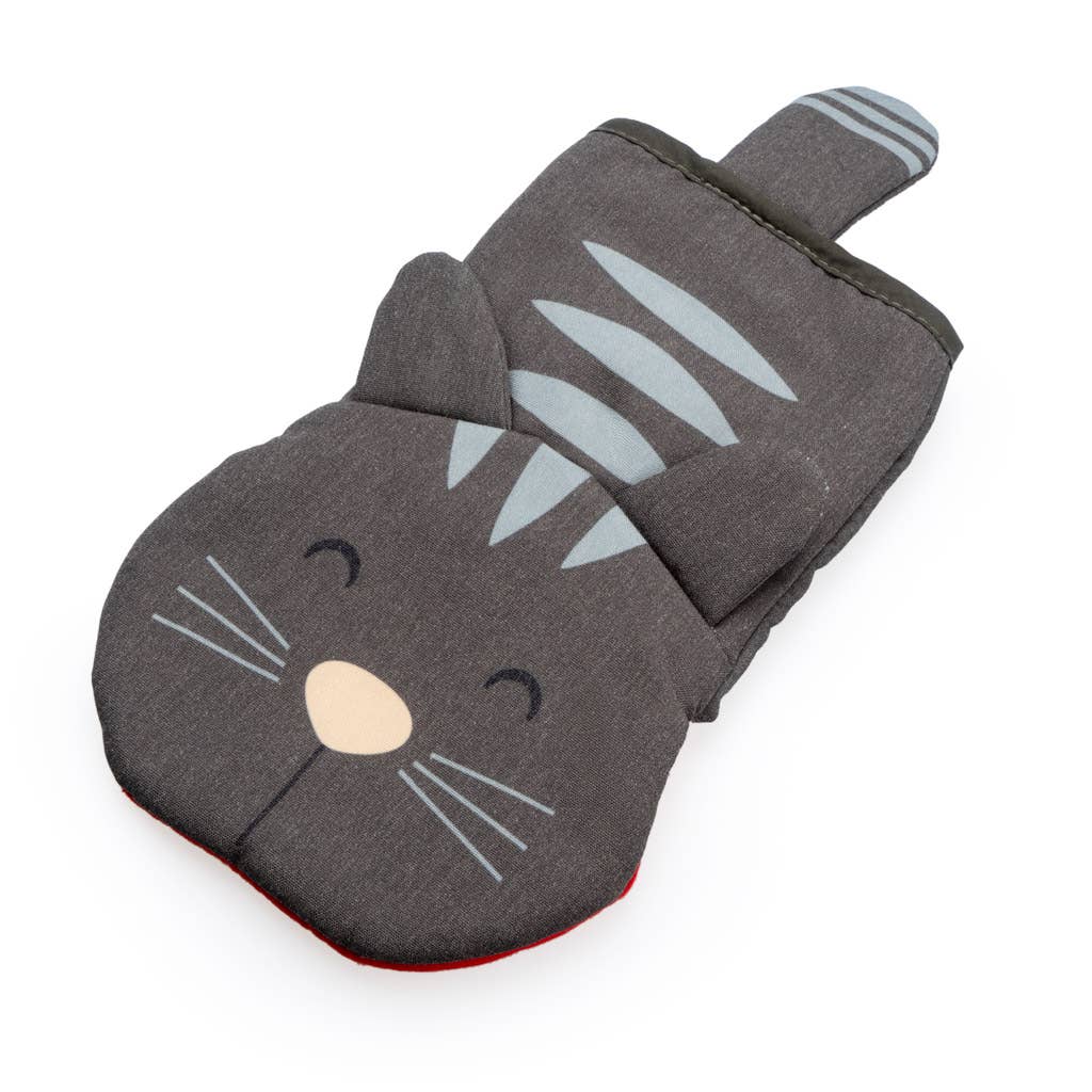Ovenwant, Meow!, grijs, polyester/silicone