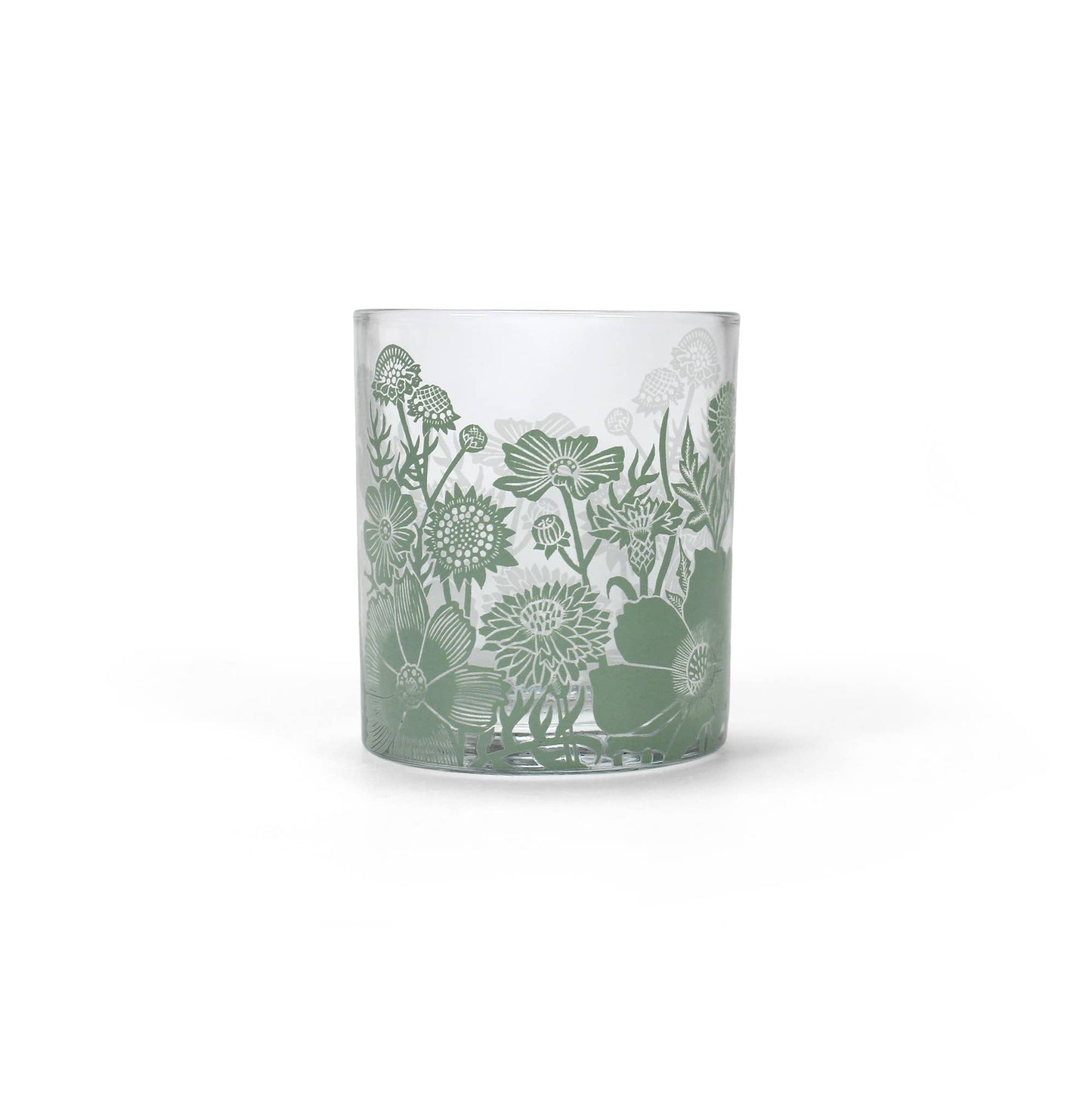 Gobelet en verre Woodland - fleurs vertes