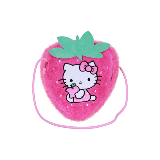 Hello Kitty pluche schoudertas - aardbei