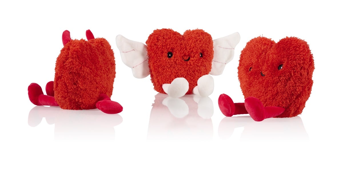 Botella de agua caliente con forma de corazón de ángel