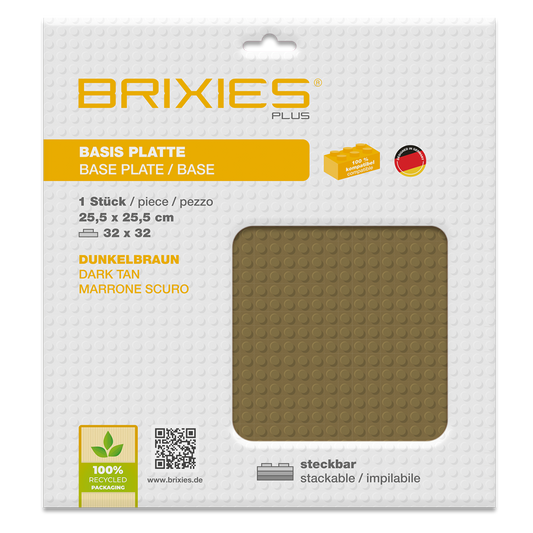BRIXIES Plus ベースプレート ダークブラウン 32 x 32 ポッチ