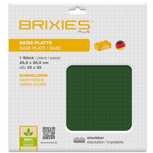 BRIXIES プラス ベースプレート ダークグリーン 32 x 32 ポッチ